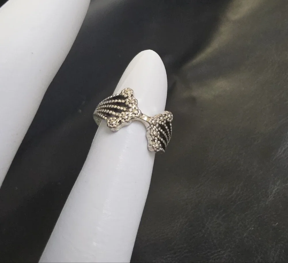 Silver-Tone Shell Motif Adjustable Ring